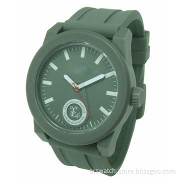 Promotional plastic watch for unisex, silicone bandNew